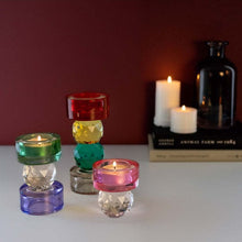 Load image into Gallery viewer, Diamond Effect Candle Holder Pink.