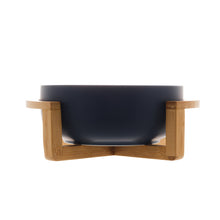 Lade das Bild in den Galerie-Viewer, Porcelaine Blue Bowl with Wooden Support 26x22x11cm.