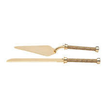 Load image into Gallery viewer, Golden Cake Serving Set 32cm.