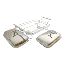 Load image into Gallery viewer, Double serving chafing dish 2x1.5L.