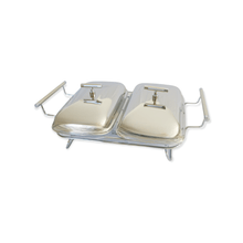 Load image into Gallery viewer, Double serving chafing dish 2x1.5L.