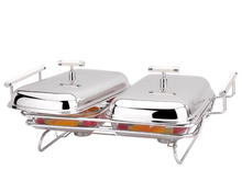 Load image into Gallery viewer, Double serving chafing dish 2x1.5L.