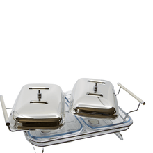 Load image into Gallery viewer, Double serving chafing dish 2x1.5L.