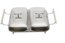 Load image into Gallery viewer, Double serving chafing dish 2x1.5L.
