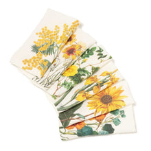 Load image into Gallery viewer, Set of 6 Yellow Flowers Napkins.
