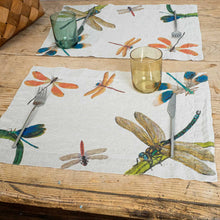 Load image into Gallery viewer, Set of 2 Placemats LAKESIDE DRAGONFLIES.
