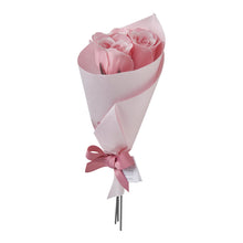 Load image into Gallery viewer, Bouquet of 3 pink soap roses - Parfum Rose.
