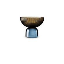 Load image into Gallery viewer, Glass Center piece Coffee Blue.
