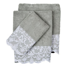 Load image into Gallery viewer, Lace Aquarelle Guest Towel.

