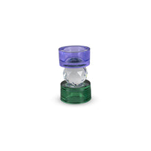 Load image into Gallery viewer, Diamond Effect Candle Holder Purple Green.
