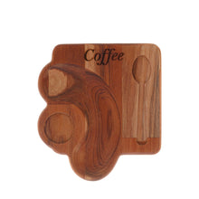 Load image into Gallery viewer, Porcelain Coffee Cup 93ml on a wooden tray 17x16x8cm.
