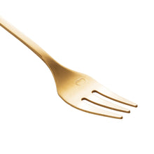 Load image into Gallery viewer, Set of 4 Stainless Steel Gold Key Cake Forks.
