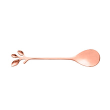 Load image into Gallery viewer, Set of 4 Stainless Steel Tea Spoons Rose Leaves.
