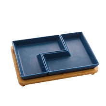 Load image into Gallery viewer, Porcelaine Blue 2 pieces Appetizer set  23x15x5cm.
