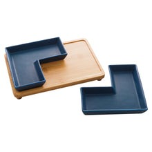 Load image into Gallery viewer, Porcelaine Blue 2 pieces Appetizer set  23x15x5cm.
