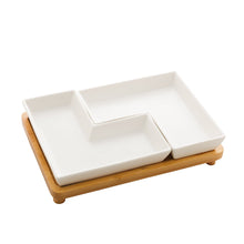 Load image into Gallery viewer, Porcelaine White 2 pieces Appetizer set 23x15x5cm.
