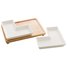 Load image into Gallery viewer, Porcelaine White 2 pieces Appetizer set 23x15x5cm.
