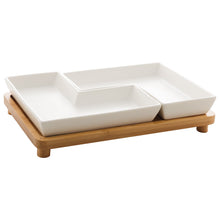 Load image into Gallery viewer, Porcelaine White 2 pieces Appetizer set 23x15x5cm.
