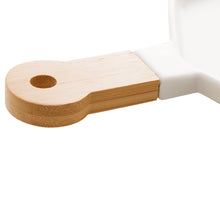 Load image into Gallery viewer, Porcelaine White Appetizer Board with a Wooden Handle 35x16x2cm.

