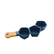 Load image into Gallery viewer, Porcelaine Blue Appetiser Small attached Bowls 36x15x5cm.
