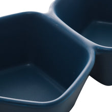 Load image into Gallery viewer, Porcelaine Blue Appetiser Small attached Bowls 36x15x5cm.
