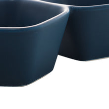 Load image into Gallery viewer, Porcelaine Blue Appetiser Small attached Bowls 36x15x5cm.
