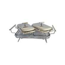 Load image into Gallery viewer, Double serving chafing dish 2x1.5L.
