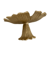 Load image into Gallery viewer, Gold Flower Cake Plate.
