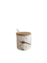 Load image into Gallery viewer, White Porcelaine Canister Set With Gold Design.
