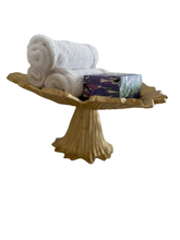 Load image into Gallery viewer, Gold Flower Cake Plate.
