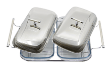 Load image into Gallery viewer, Double serving chafing dish 2x1.5L.
