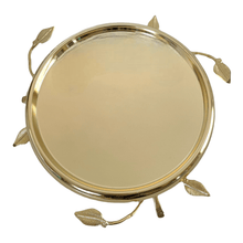 Load image into Gallery viewer, Elevated Gold Leaf Cake Plate With Glass Dome.
